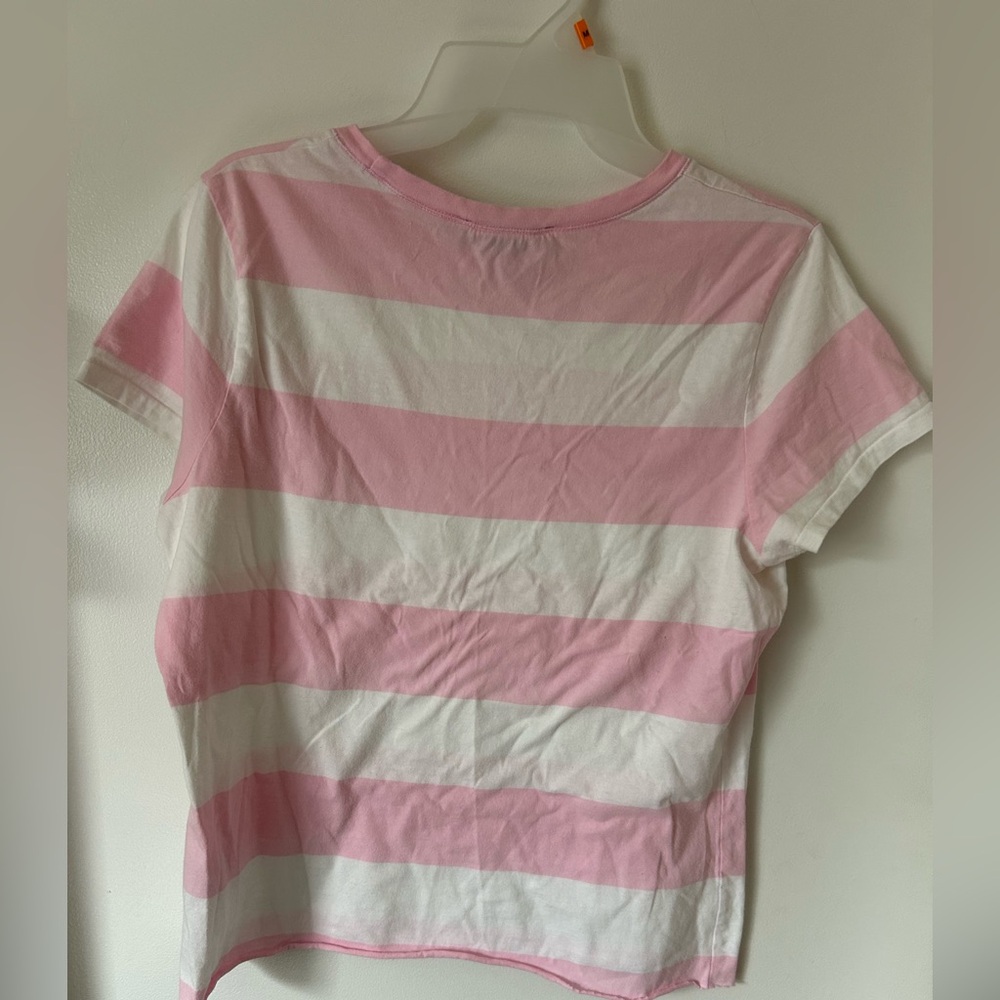 Ralph Lauren Pink and White Striped womens t shirt - Picture 4 of 5